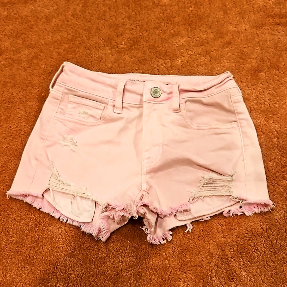 American Eagle Light Pink Cutoff Shorts